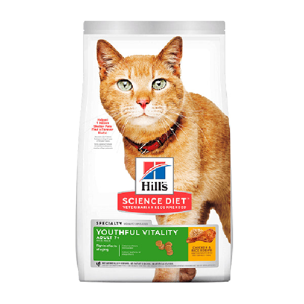 Hill's Science Diet Cat Youthful Vitality Adult 7+ 3lb - Concentrado para gatos Mayores (+9 años)