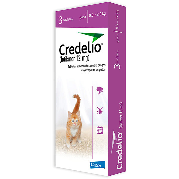 Credelio Cat por 12mg para gatos de (0.5 a 2Kg) 3 Tbls Morado